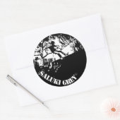 Sticker Rond saluki gris nouveau logo (Enveloppe)