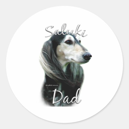 Sticker Rond Saluki Papa 2 (Devant)