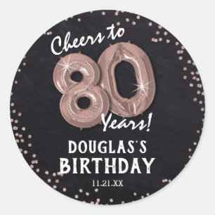 Sticker Rond Salut à 80 ans ! Anniversaire 80 ans