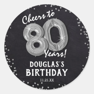Sticker Rond Salut à 80 ans ! Anniversaire 80 ans