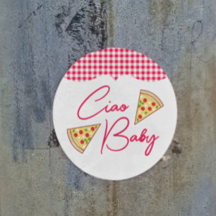 Sticker Rond Salut Bébé Fête de Naissance Italienne