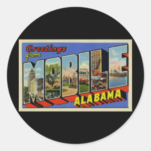 Sticker Rond Salut de Mobile Alabama
