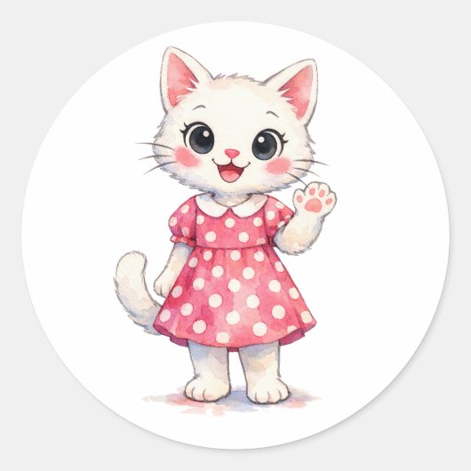 Sticker Rond Salut Kitty! (Devant)