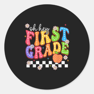 Sticker Rond Salut Première Année Premier Jour De L'École Pour