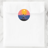 Sticker Rond Salutation au soleil (Sac)