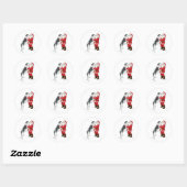 Sticker Rond Salutation de Noël à Borzoi (Feuille)