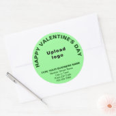 Sticker Rond Salutation de Saint-Valentin pour le vert clair (Enveloppe)