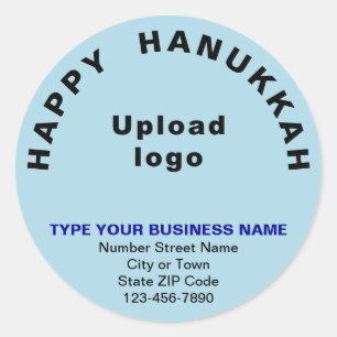 Sticker Rond Salutation des entreprises Hanoukka en bleu clair