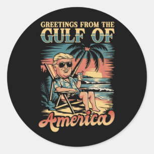 Sticker Rond Salutation Drôle De Trump De La Part Du Golfe Patr