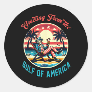 Sticker Rond Salutation Du Golfe De L'Amérique Trump Patrio