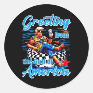 Sticker Rond Salutation Du Golfe De L'Amérique Trump Patrio