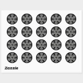 Sticker Rond Salutation Silver Snowflake (Feuille)