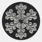 Sticker Rond Salutation Silver Snowflake (Devant)