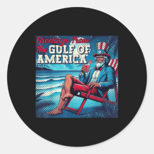 Sticker Rond Salutation Trump De La Partie Gulf Beach Of Americ