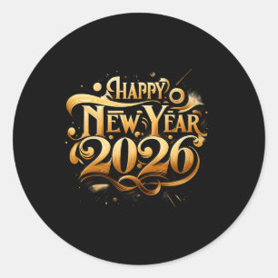 Sticker Rond Salutations À 2026 Joyeux New Year Party Premium
