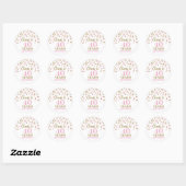 Sticker Rond Salutations à 40 Anniversaire Gold Pink Confetti (Feuille)