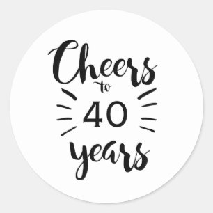 Sticker Rond Salutations à 40 ans - 40e anniversaire