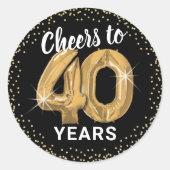 Sticker Rond Salutations à 40 ans Anniversaire adulte (Devant)