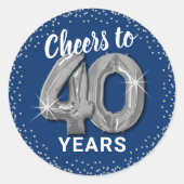 Sticker Rond Salutations à 40 ans Anniversaire adulte (Devant)