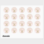 Sticker Rond Salutations à 40 ans Anniversaire Pink Gold Confet (Feuille)