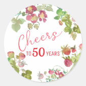 Sticker Rond Salutations à 50 Anniversaire (Devant)