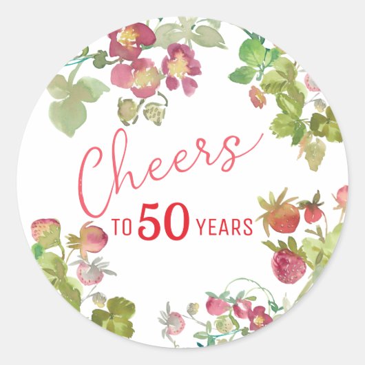 Sticker Rond Salutations à 50 Anniversaire (Devant)