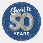 Sticker Rond Salutations à 50 ans Anniversaire adulte (Devant)