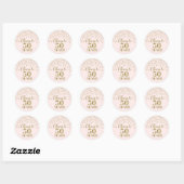 Sticker Rond Salutations à 50 ans Anniversaire Pink Gold Confet (Feuille)