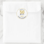 Sticker Rond Salutations à 50 ans Gold 50th Anniversary (Sac)