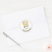 Sticker Rond Salutations à 50 ans Gold 50th Anniversary (Enveloppe)