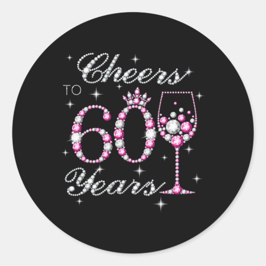 Sticker Rond Salutations À 60 Ans 60E Py 60 (Devant)