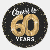 Sticker Rond Salutations à 60 ans Anniversaire adulte (Devant)