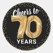 Sticker Rond Salutations à 70 ans Adulte Anniversaire (Devant)