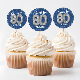 Sticker Rond Salutations à 80 ans Anniversaire adulte