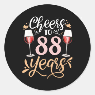 Sticker Rond Salutations À 88 Ans Célébrer L'Âge De Py