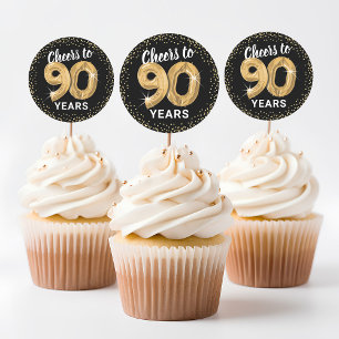 Sticker Rond Salutations à 90 ans Adulte Anniversaire