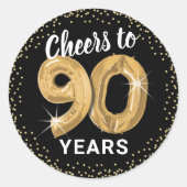 Sticker Rond Salutations à 90 ans Adulte Anniversaire (Devant)