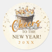 Sticker Rond Salutations à la fête du Nouvel An (Devant)