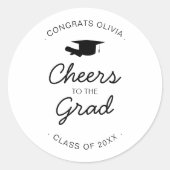 Sticker Rond Salutations à la Grad Graduation Party Classe de 2 (Devant)
