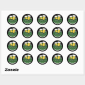 Sticker Rond Salutations à St Patrick's Day Beer Mugs (Feuille)