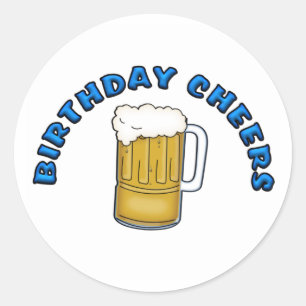 Sticker Rond Salutations d'anniversaire