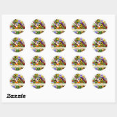 Sticker Rond Salutations d'anniversaire de Pansy Display (Feuille)