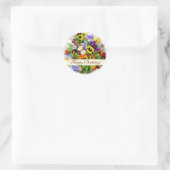 Sticker Rond Salutations d'anniversaire de Pansy Display (Sac)