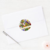 Sticker Rond Salutations d'anniversaire de Pansy Display (Enveloppe)