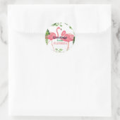 Sticker Rond Salutations de Floride, design tropical (Sac)