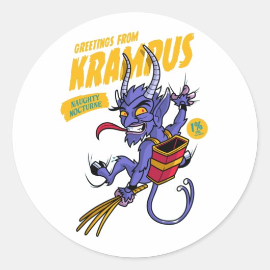 Sticker Rond Salutations de Krampus (Devant)