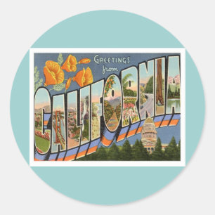 Sticker Rond Salutations de la Californie