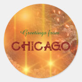 Sticker Rond Salutations de Noël de CHICAGO (Devant)