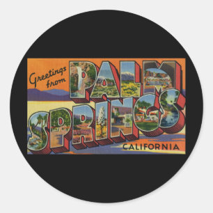 Sticker Rond Salutations de Palm Springs la Californie
