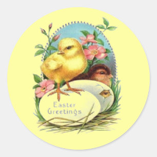 Sticker Rond Salutations de Pâques